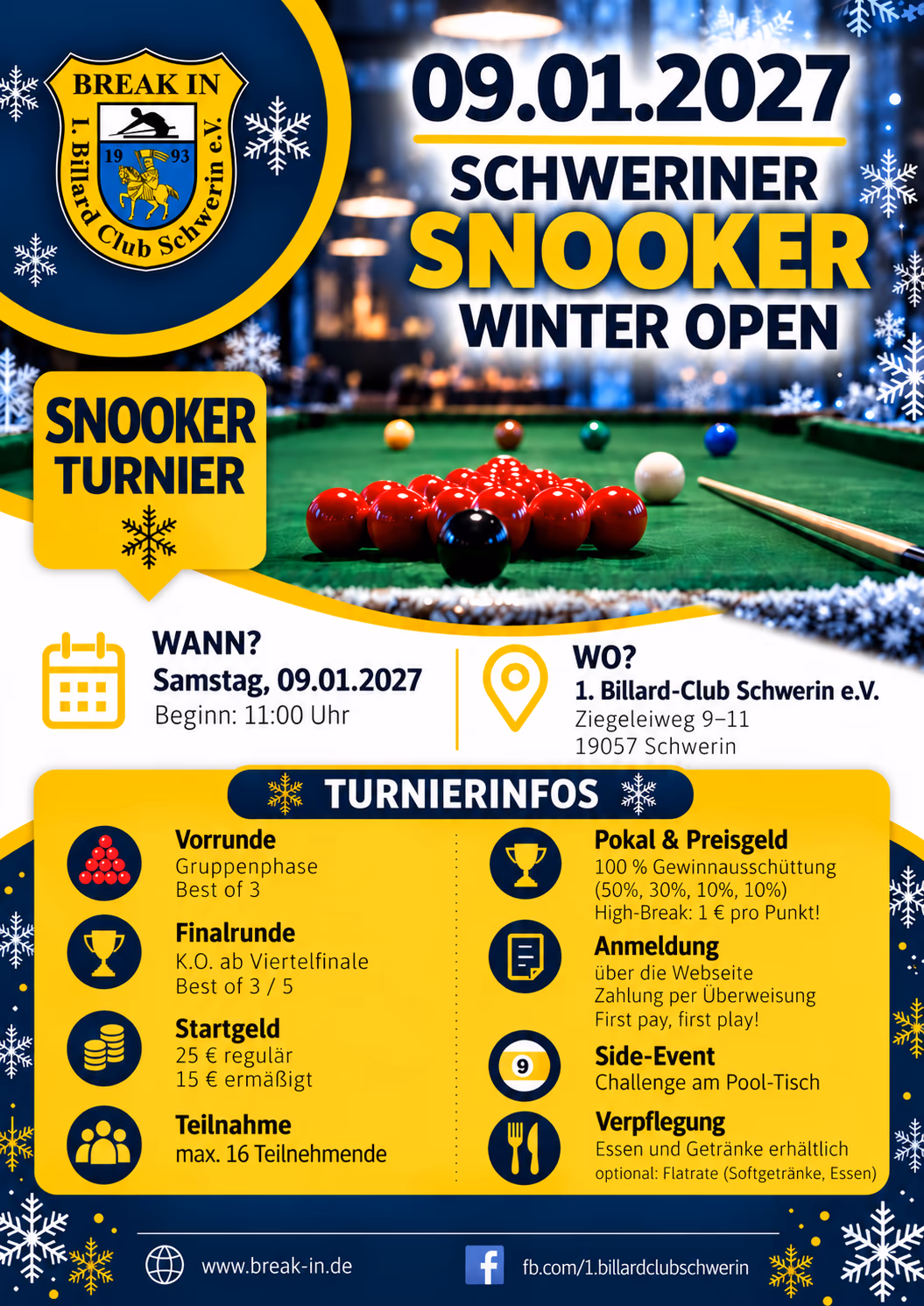 Plakat: Schweriner Snooker Winter Open